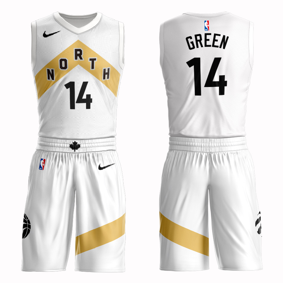 Customized 2019 Men Toronto Raptors #14 Green white NBA Nike jersey